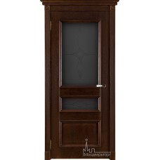 Межкомнатная дверь Афродита (багетная 3 филёнки) античный орех, стекло 