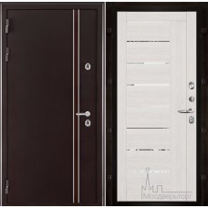 Дверь входная металлическая Норд (терморазрыв) панель Экошпон 2110 капучино велюр с зеркальными вставками