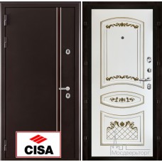 Дверь входная металлическая Норд (терморазрыв) панель Алина эмаль белая замки Cisa с перекодировкой