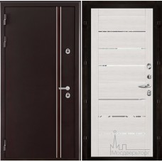 Дверь входная металлическая Норд (терморазрыв) панель Экошпон 2125 капучино велюр с зеркальными вставками