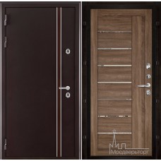 Дверь входная металлическая Норд (терморазрыв) панель Экошпон 2110 серый велюр с зеркальными вставками