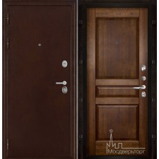 Дверь входная металлическая Феникс медный антик панель Гармония античный орех, массив ольхи