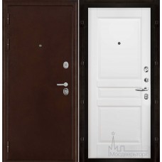 Дверь входная металлическая Феникс медный антик панель Гармония эмаль белая, массив ольхи