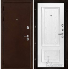 Дверь входная металлическая Феникс медный антик панель Корсика перла натуральный шпон