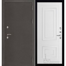 Дверь входная металлическая Термо-3 темное серебро панель 62002 серена  белый