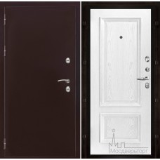 Дверь входная металлическая Термо-3 медный антик панель Корсика перла натуральный шпон