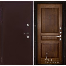 Дверь входная металлическая Термо-3 медный антик панель Гармония античный орех массив ольхи