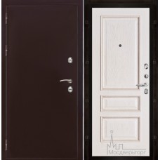 Дверь входная металлическая Термо-3 медный антик панель Вена Белая патина тон 17 натуральный шпон
