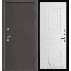 Дверь входная металлическая Термо-3 темное серебро панель 62001 серена белый