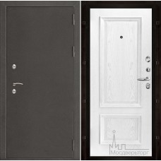 Дверь входная металлическая Термо-3 темное серебро панель Корсика перла натуральный шпон