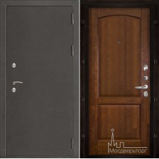 Дверь входная металлическая Термо-3 темное серебро панель Фоборг античный орех массив ольхи