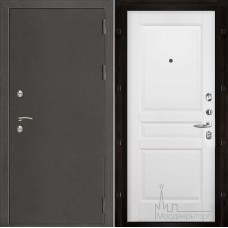 Дверь входная металлическая Термо-3 темное серебро панель Гармония эмаль белая массив ольхи