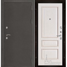 Дверь входная металлическая Термо-3 темное серебро панель Вена Белая патина тон 17 натуральный шпон