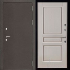Дверь входная металлическая Термо-3 темное серебро панель Виктория слоновая кость массив дуба