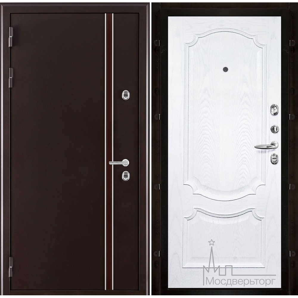 Дверь входная металлическая Норд (терморазрыв) панель Монако ясень жемчуг