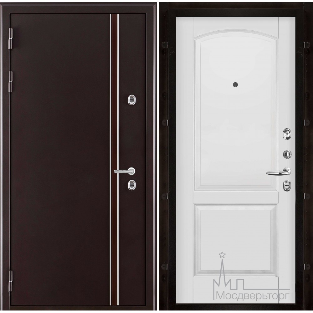 Дверь входная металлическая Норд (терморазрыв) панель Фоборг эмаль белая