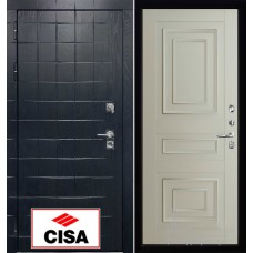 Дверь входная металлическая Сенатор плюс, панель 62001 серена светло серый с замком “Cisa”