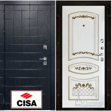 Дверь входная металлическая Сенатор-плюс, с замком Cisa панель Алина эмаль белая 