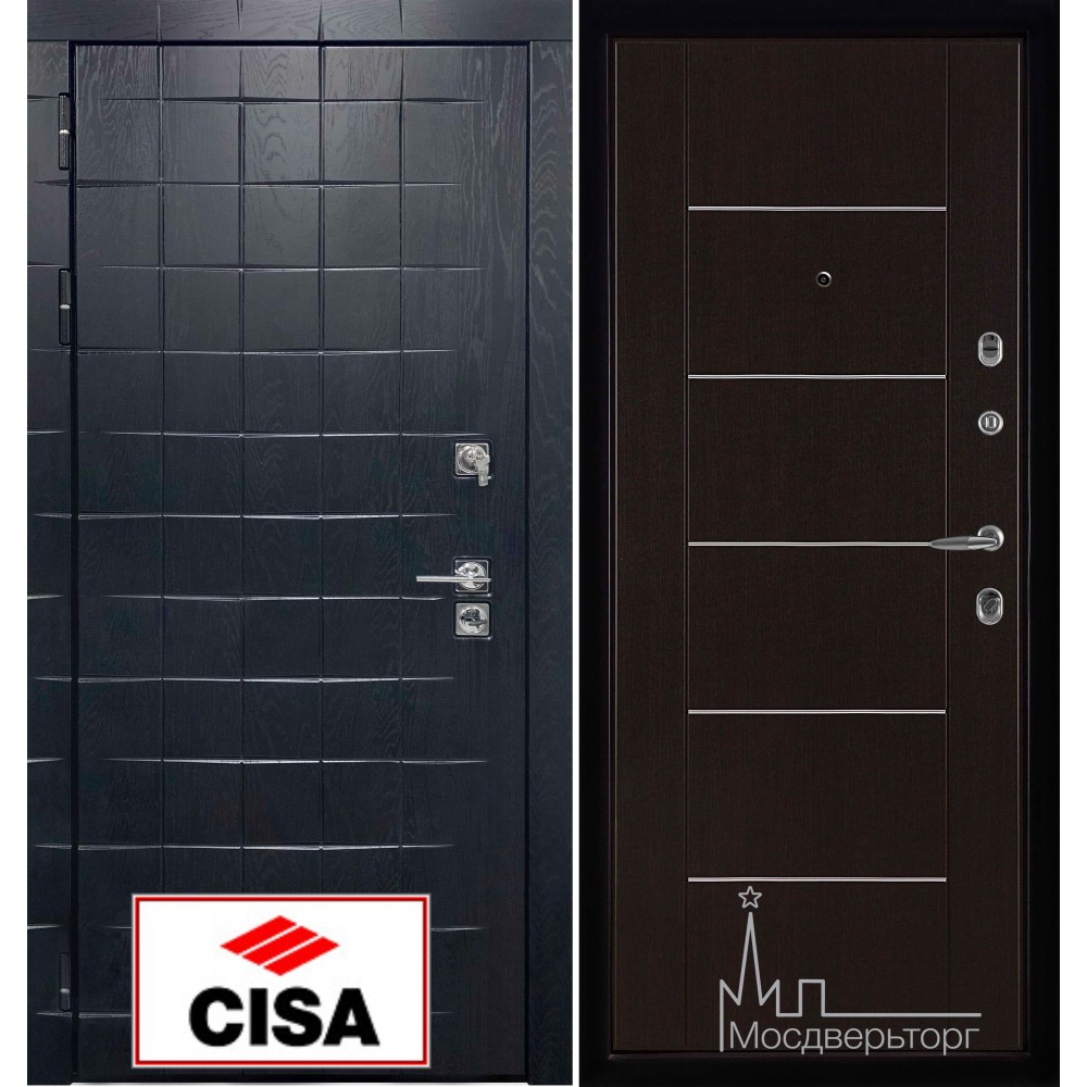 Дверь входная металлическая Сенатор-плюс, с замком Cisa панель Лайт МD - 003 венге