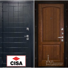 Дверь входная металлическая Сенатор-плюс, с замком Cisa панель Фоборг античный орех, натуральный массив ольхи