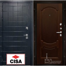 Дверь входная металлическая Сенатор-плюс, с замком Cisa панель Монако Орех тон 2 натуральный шпон