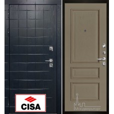 Дверь входная металлическая Сенатор-плюс, с замком Cisa панель Вена нефрит тон 2 натуральный шпон