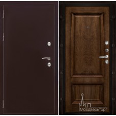 Дверь входная металлическая Термо-3 медный антик панель Корсика бренди натуральный шпон