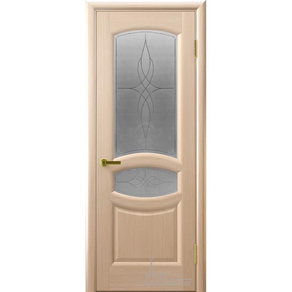Межкомнатная дверь Анастасия белёный дуб стекло 