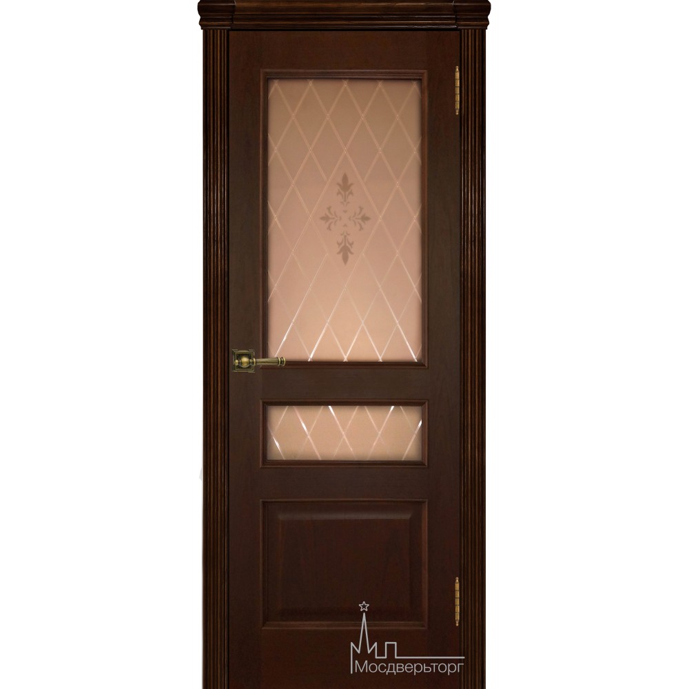 Межкомнатная дверь Милан дуб тон 2, стекло 