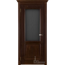 Межкомнатная дверь Селена (калёвочная 2 филёнки) античный орех, стекло