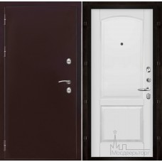 Дверь входная металлическая Термо-3 медный антик панель Фоборг эмаль белая массив ольхи