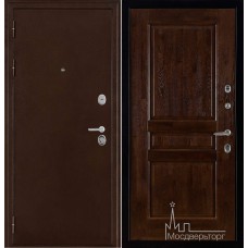 Дверь входная металлическая Феникс медный антик панель Виктория античный орех, массив дуба