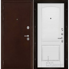 Дверь входная металлическая Феникс медный антик панель Фоборг эмаль белая массив ольхи