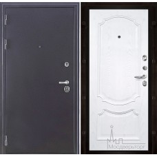 Дверь входная металлическая Колизей темное серебро панель Монако ясень жемчуг