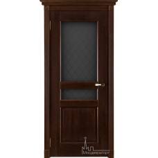Межкомнатная дверь Виктория (калёвочная 3 филёнки) античный орех, стекло 